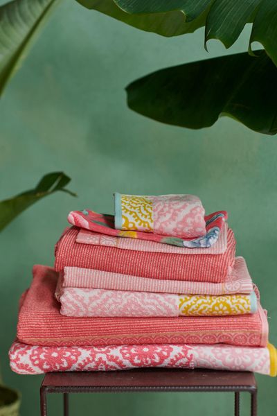 Grande Serviette de Bain Soft Zellige en Coloris Corail 70 x 140 cm