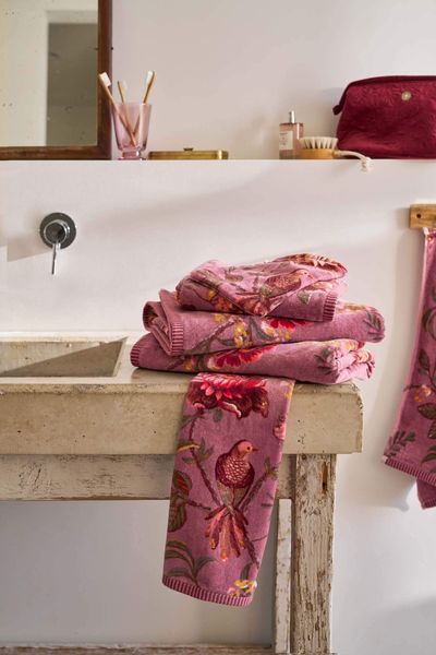 Serviettes de Bain Secret Garden Mauve 55x100