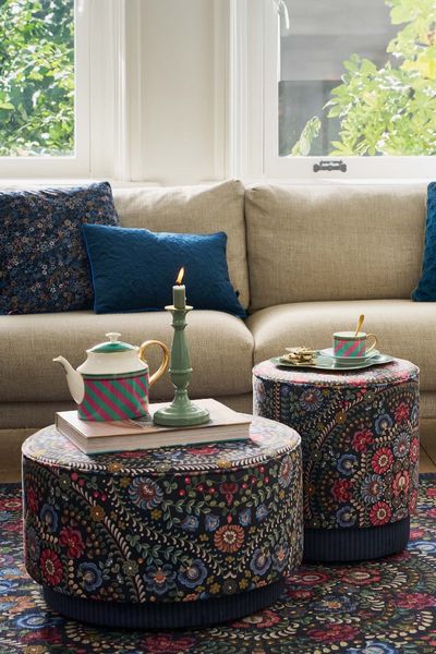 Stool Large Il Ricamo Dark Blue
