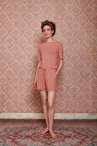 Short Little Sumo Stripe en Coloris Corail