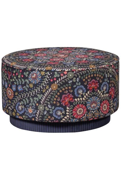 Grand Pouf Il Ricamo Bleu Foncé