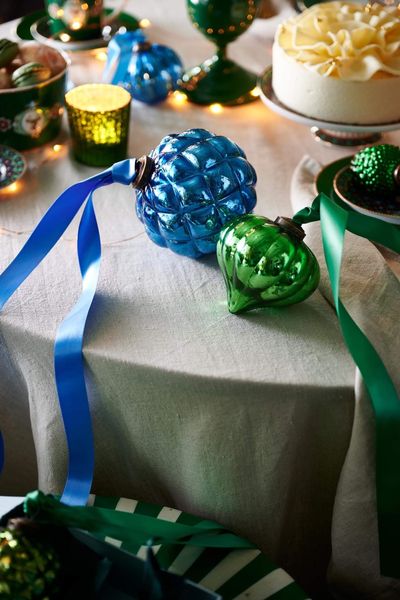 Ornament Glas Dunkel Blau 12cm