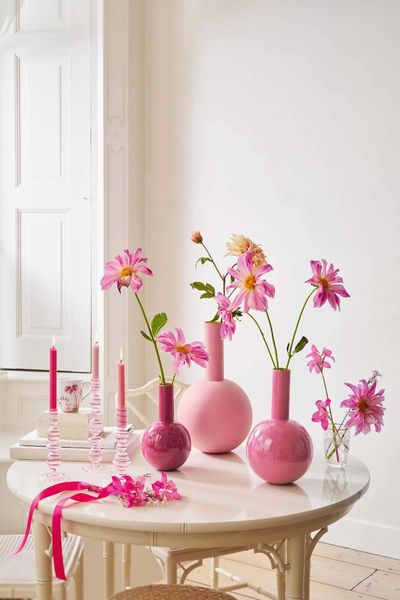Vase en Métal Grande Mats Rose Clair 42cm