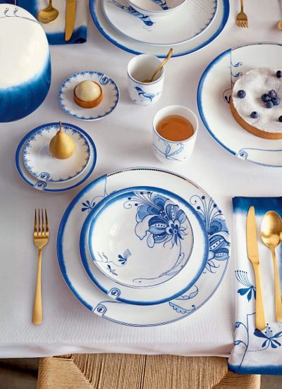 Assiette Pip & The Blue Bird Dip Dye Blanc 23cm
