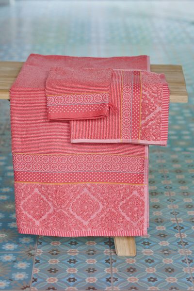 Guesttowel Set/3 Soft Zellige Coral 30x50 cm