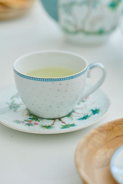 Set/2 Koppen & Schotels Jolie Stippen Goud Blauw