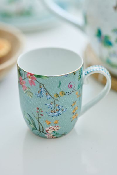 Tasse de Petite Taille à Fleurs Jolie en Coloris Bleu