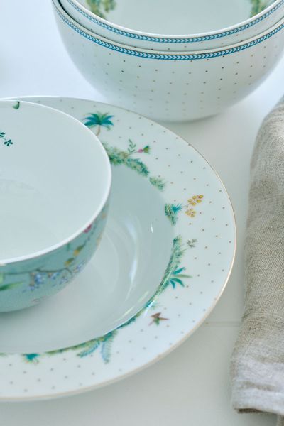 Deep Plate Jolie Dots Gold Blue 21.5cm