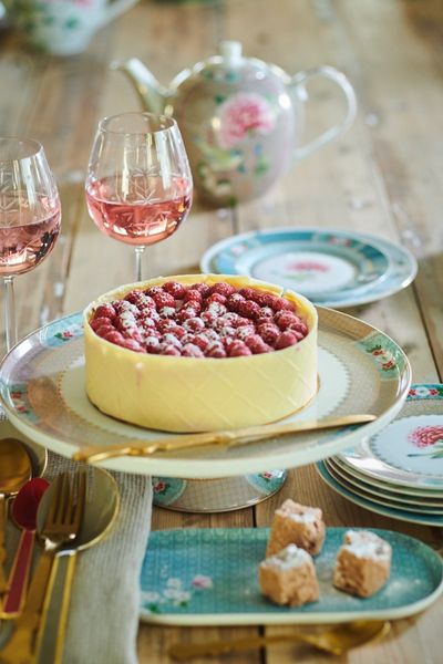 Blushing Birds Cake Tray Large Khaki