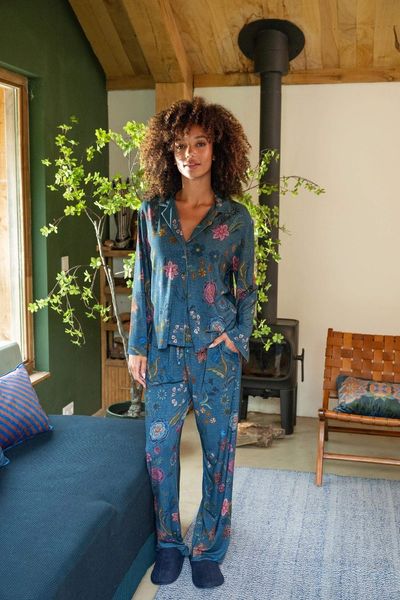 Belin Pantalon Coco Flower Bleu 