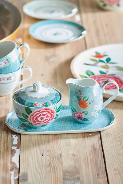 Blushing Birds Milk & Sugar Tray Blue
