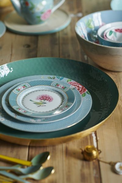 Blushing Birds Deep Plate blue 21.5 cm
