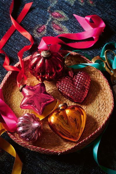 Weihnachtskugel Glas Herz Gelb 12.5cm