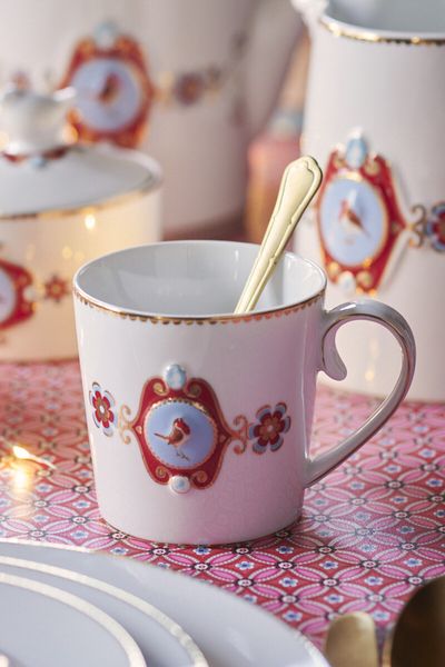 Love Birds Set/4 Mugs Large White