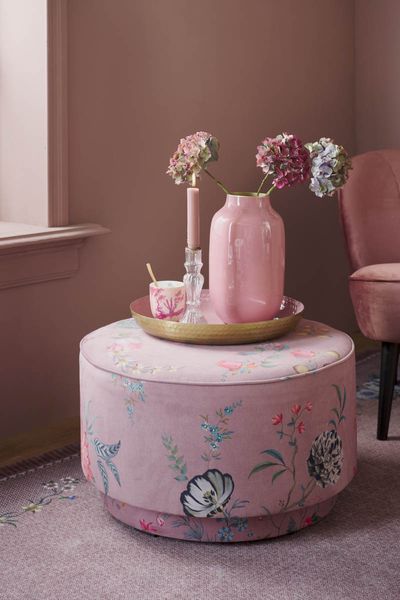 Hocker Large Fleur Grandeur Rosa