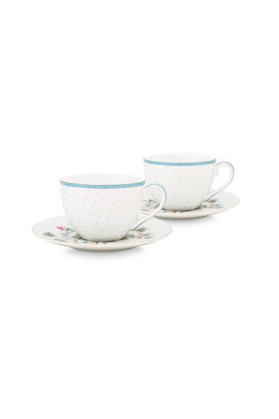Set/2 Koppen & Schotels Jolie Stippen Goud Blauw