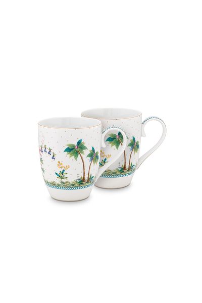 Set/2 Mokken Groot Jolie Stippen Goud Blauw