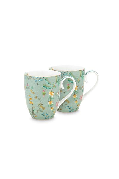 Jolie Set/2 Mok Groot Flowers Blauw 