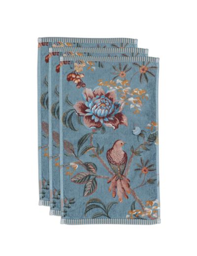 Guesttowel Set/3 Secret Garden Blue 30x50cm