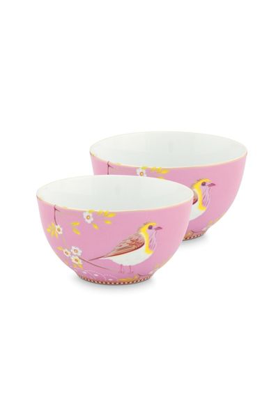 Early Bird Set of 2 Bowls Pink 15 cm