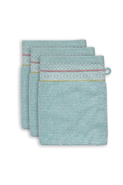 Waschlappen Set/3 Soft Zellige Blau 16x22 cm