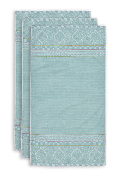 Badetuch Set/3 Soft Zellige Blau 55x100 cm