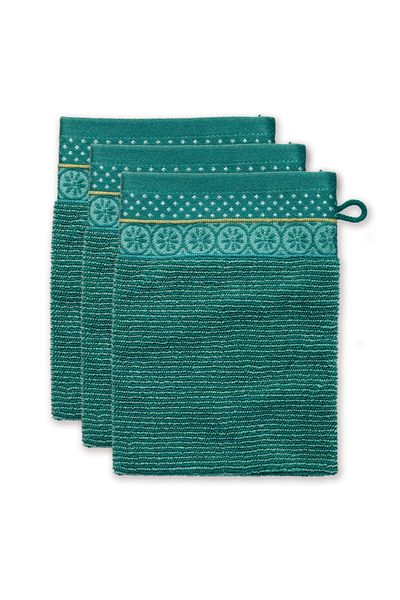 Waschlappen Set/3 Soft Zellige Grün 16x22 cm