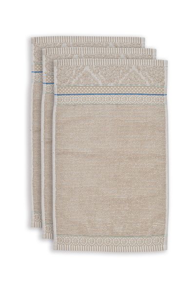 Gastendoek Set/3 Soft Zellige Khaki 30x50 cm