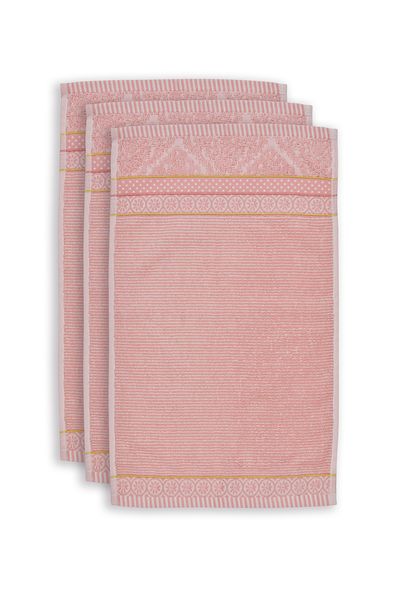 Gastendoek Set/3 Soft Zellige Roze 30x50 cm