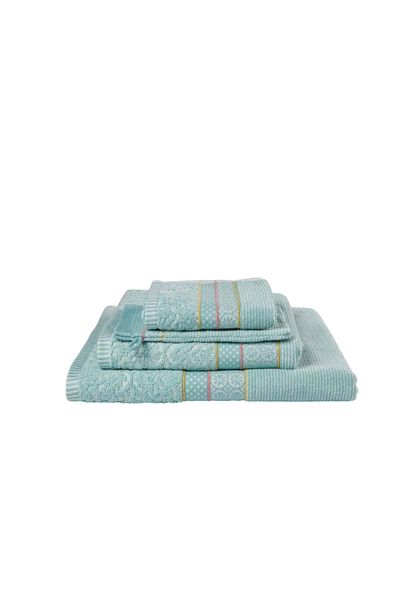 Lot de 3 Gants de Toilette Soft Zellige en Coloris Bleu 16 x 22 cm