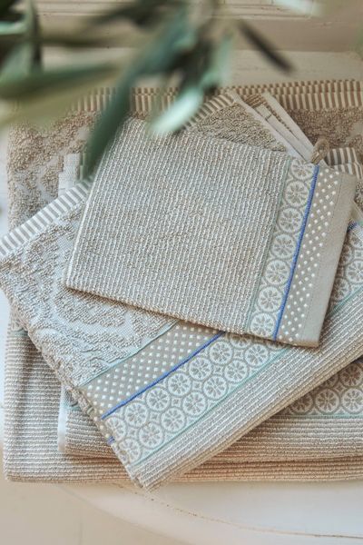 Large Bath Towel Soft Zellige Khaki 70x140 cm