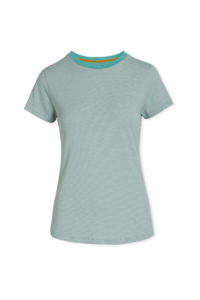 Short Sleeve Shiny Stripes Green