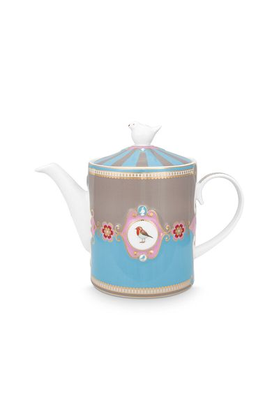 Love Birds Theepot Medium Blauw/Khaki