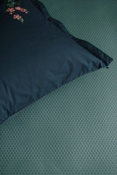 Fitted Sheet Thousand Leaves Blue Grey