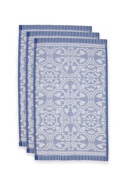 Gästehandtuch Set/3 Tile de Pip Blau 30x50 cm