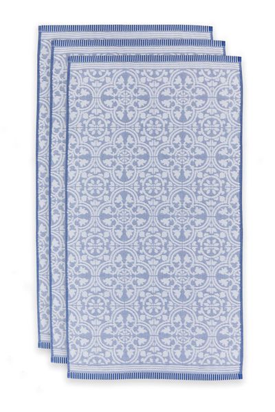 Badetuch Set/3 Tile de Pip Blau 55x100 cm