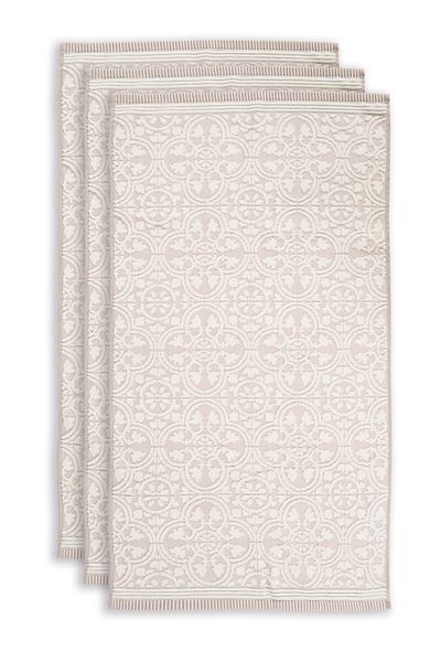 Bath Towel Set/3 Tile de Pip Khaki 55x100 cm