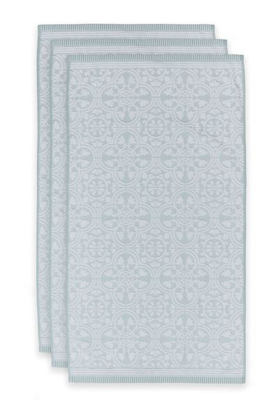 Lot de 3 Serviettes de Bain Tile de Pip Bleu Clair 55x100cm