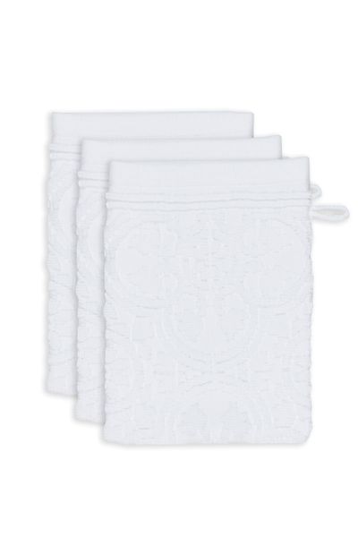 Washandje Set/3 Tile de Pip Wit 16x22 cm