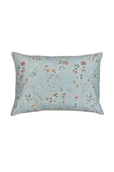 Rechteckige Zierkissen Quilted Tokyo Blossom Hellblau
