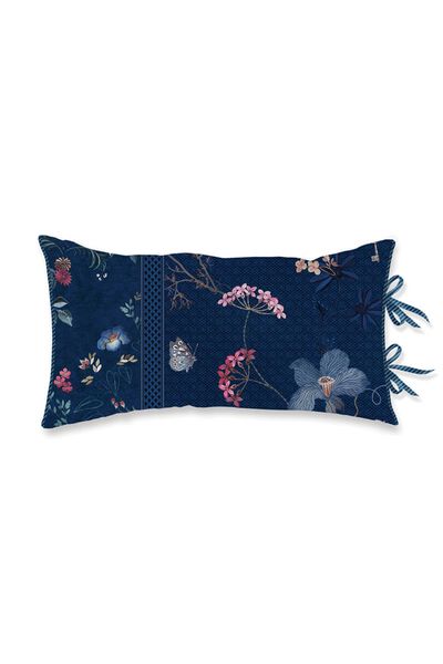 Cushion Rectangle Tokyo Bouquet Dark Blue