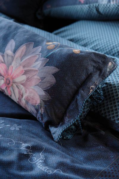 Cushion Rectangle Long Tokyo Bouquet Dark Blue