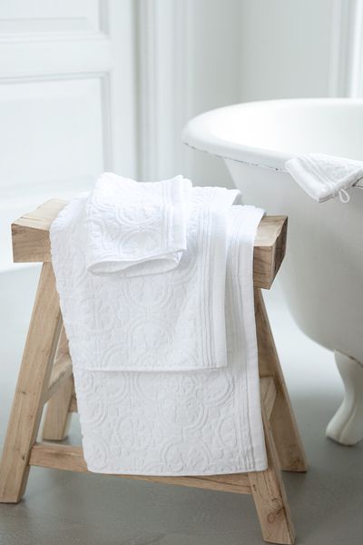 Grande Serviette de Bain Tile de Pip Blanc 70x140cm