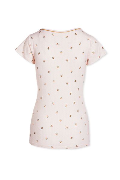 Top Korte Mouw Bisous Licht Roze