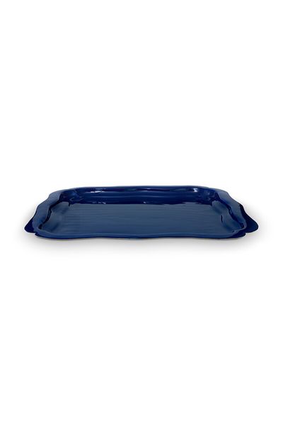 Square Tray Enamelled Blue