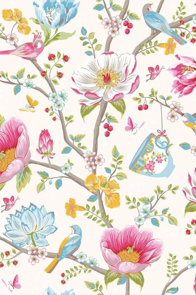 Pip Studio Chinese Garden Non-Woven Wallpaper White