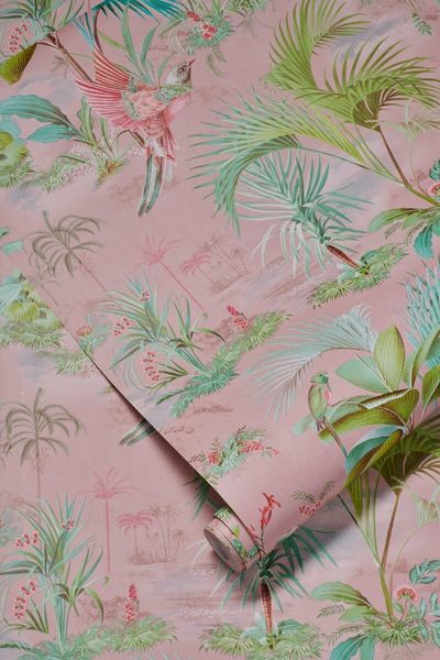 Pip Studio Palm Scene Wallpaper Pink