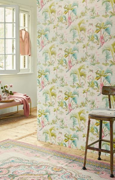 Pip Studio Palm Scene Vliestapete Weiss