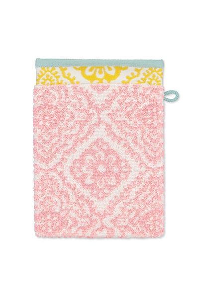 Washandje Jacquard Check roze 16x22 cm