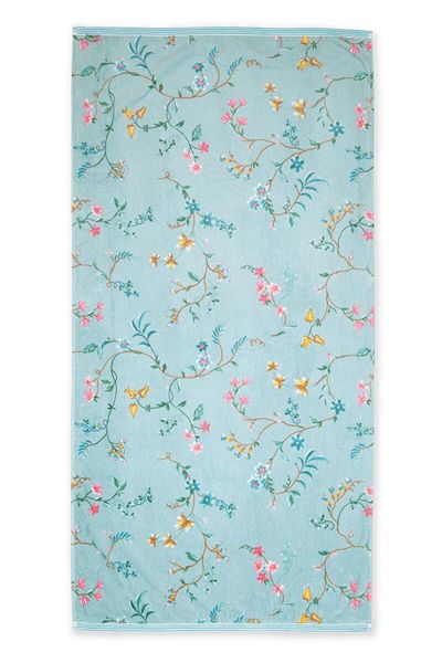 Große Handtuch Les Fleurs Blau 70x140 cm